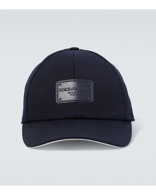 Cappello da baseball in cotone con logo di Dolce & Gabbana in Blue da Uomo