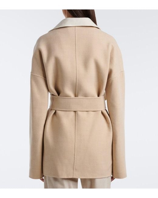 Eleventy Natural Reversible Wool Wrap Coat