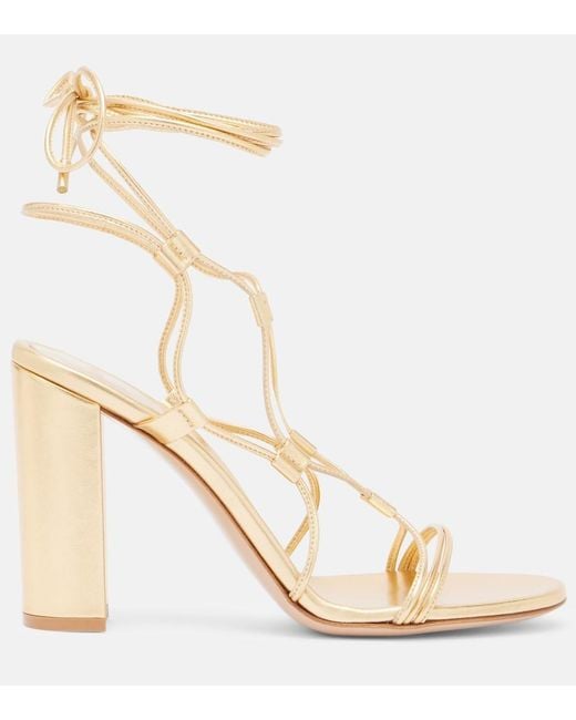 Gianvito Rossi Metallic 95 Leather Sandals
