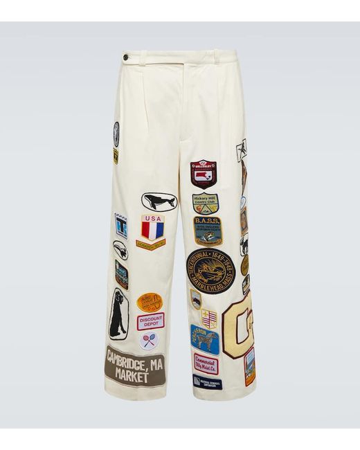 Pantalones anchos Cambridge de algodon Bode de hombre de color Natural