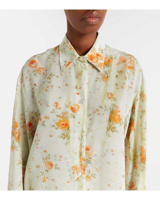 McQueen Metallic Oversized Floral Shirt