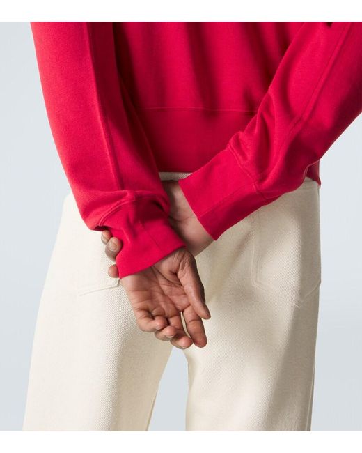 Auralee Sweatshirt Aus Baumwolle, Wolle Und Seide in Red für Herren