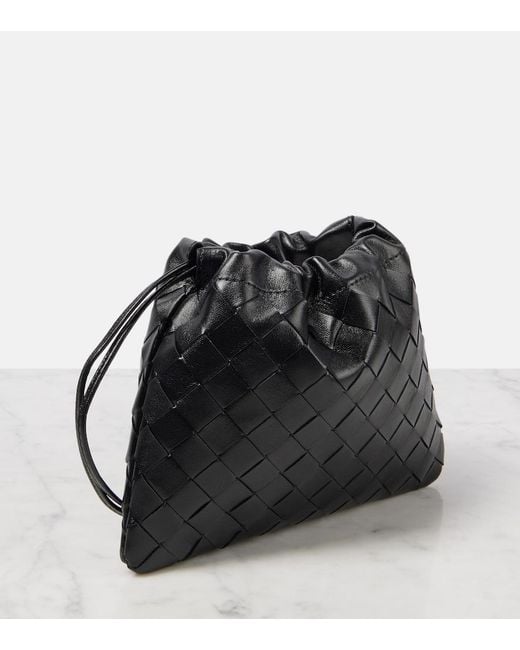 Bottega Veneta Black Dustbag Small Leather Crossbody Bag