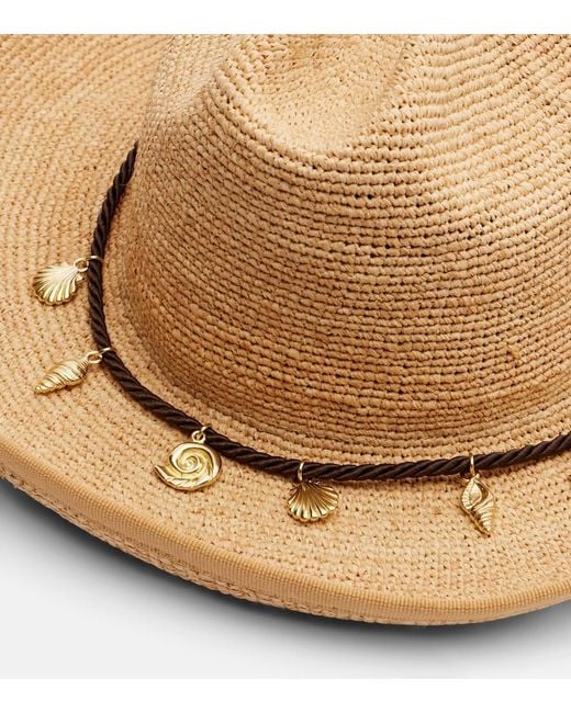 Oseree Natural Embellished Raffia Cowboy Hat