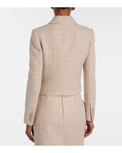 Elie Saab Natural Sequined Tweed Jacket