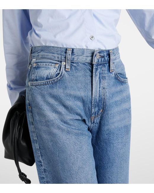 Citizens of Humanity Blue Paloma Mid-Rise Wide-Leg Jeans