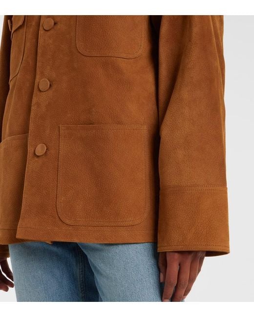 Plan C Brown Oversized Leather Jacket