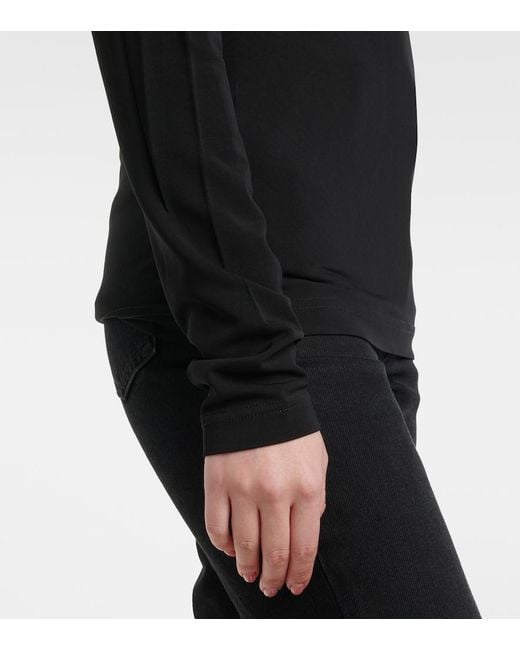 Totême Black Draped Jersey Top
