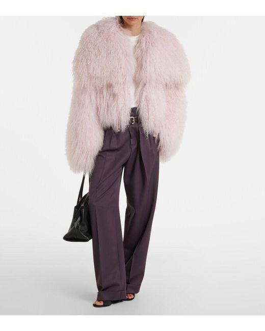 The Attico Pink Shearling Jacket