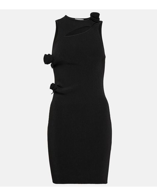 Coperni Black Appliqued Cutout Minidress