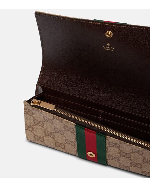 Gucci Brown Essence Gg Canvas Wallet