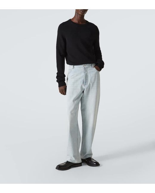 Jeans A Gamba Larga E Vita Media di Bottega Veneta in Blue da Uomo