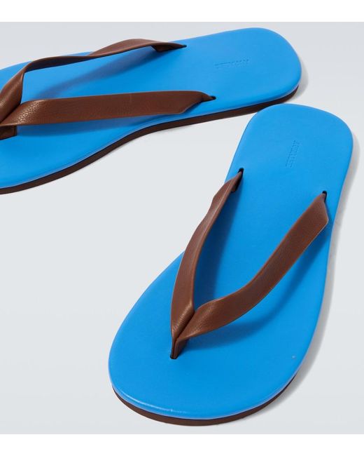 Auralee Blue Leather Thong Sandals for men