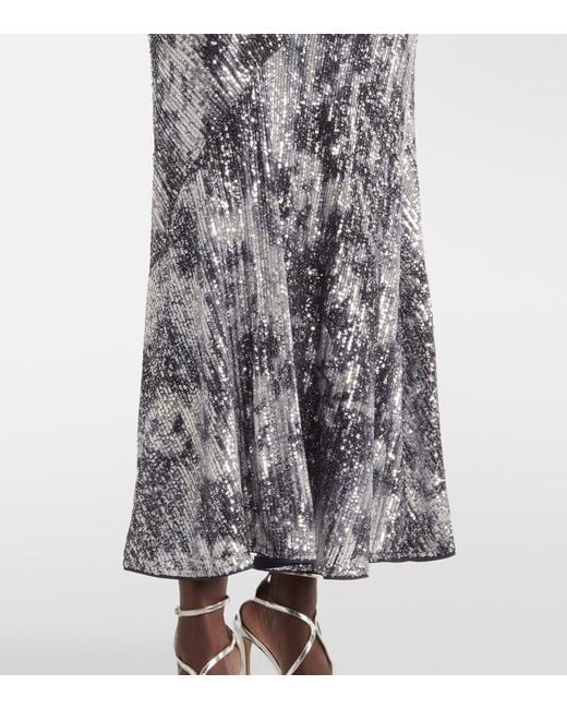 Diane von Furstenberg Blue Joaquin Sequined Maxi Dress