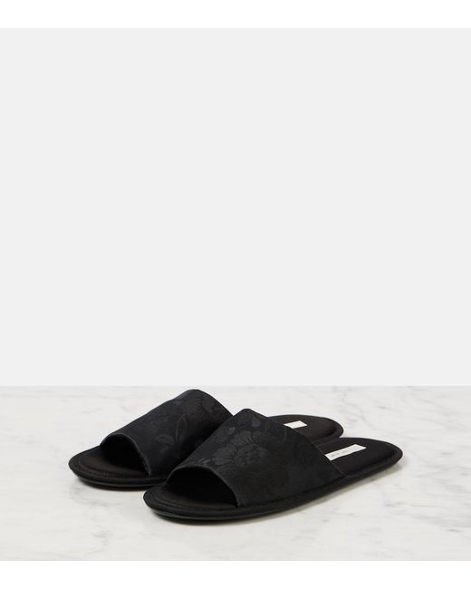 The Row Black Frances Jacquard Slippers
