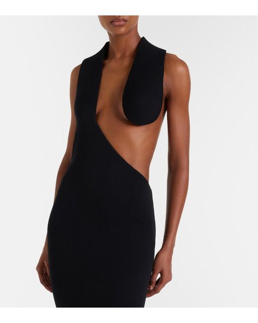 Tom Ford Blue Impossible Asymmetric Jersey Gown