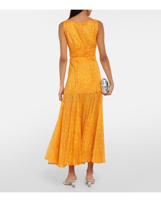 Giambattista Valli Yellow Printed Cotton Maxi Dress
