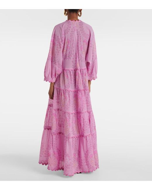 Juliet Dunn Pink Bedrucktes Maxikleid Aus Baumwolle