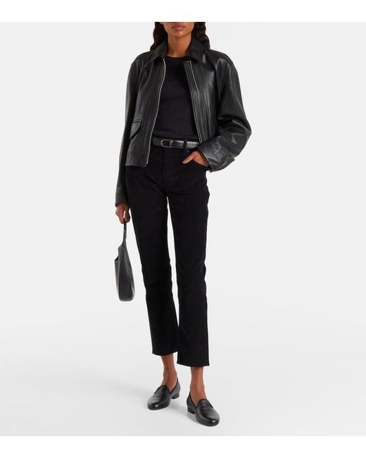 AG Jeans Blue Ex Boyfriend Mid-Rise Corduroy Slim Pants