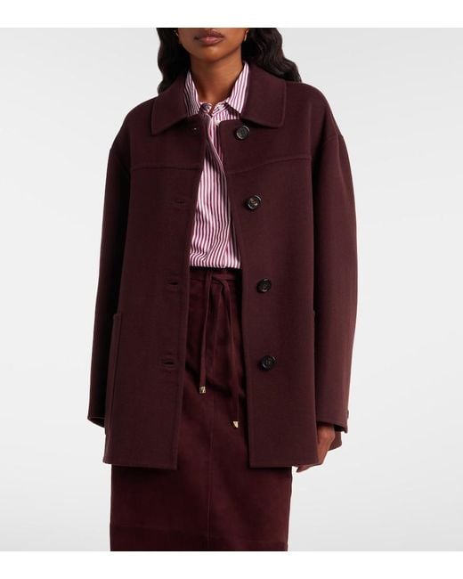 Max Mara Purple Virgin Wool Coat