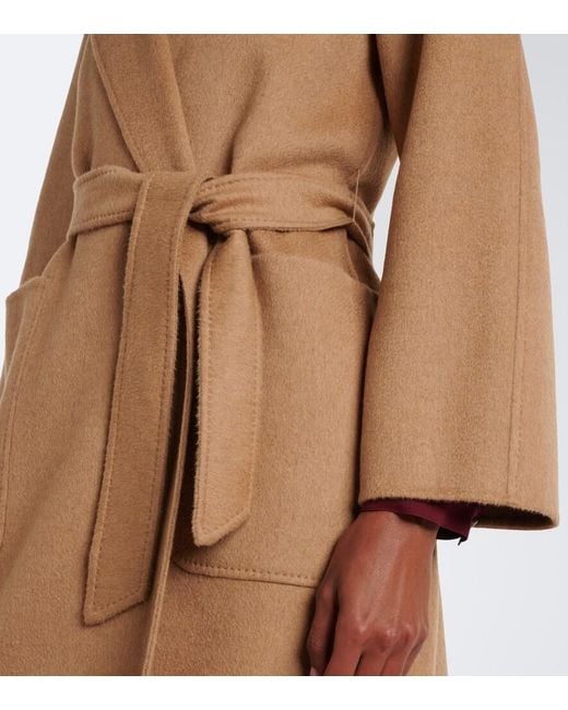 Max Mara Natural Wool Wrap Coat