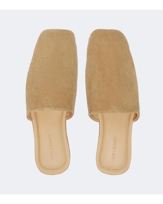 Our Legacy Natural Cigarr Suede Mules for men