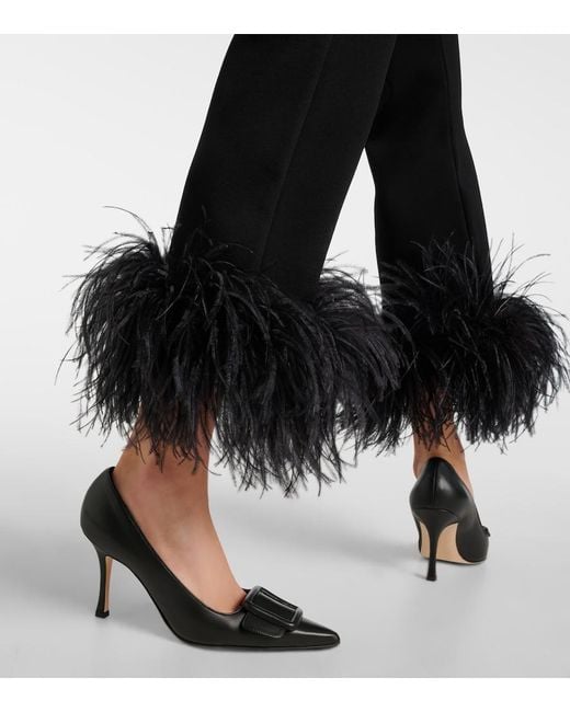 Manolo Blahnik Black Maysale 70 Leather Pumps