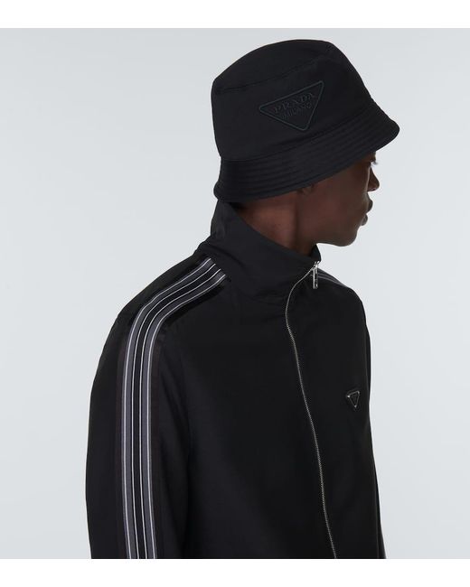 Prada Black Re-Nylon Bucket Hat for men