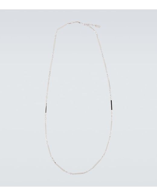 Saint Laurent White Collier Tube Embellished Necklace for men