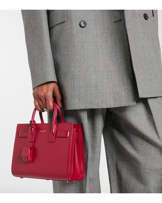 Saint Laurent Red Tote Bag Sac De Jour Nano Aus Leder