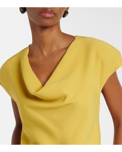 Valentino Yellow Cady Couture Draped Top