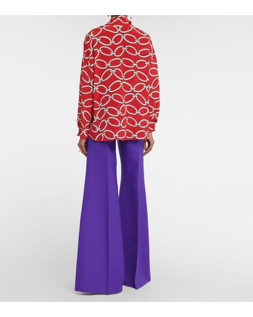 Valentino Red Chain 1967 Silk Blouse