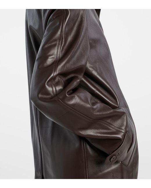 The Row Brown Gracia Leather Jacket