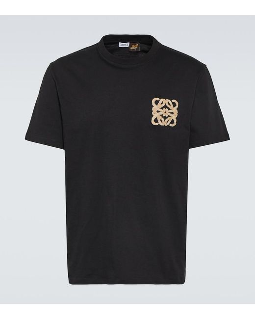 Loewe Black Paula's Ibiza Anagram Cotton Jersey T-Shirt for men