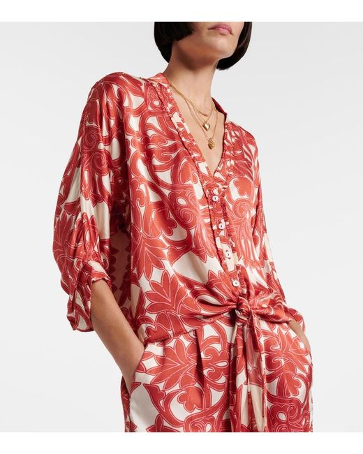 Poupette Red Azia Printed Top