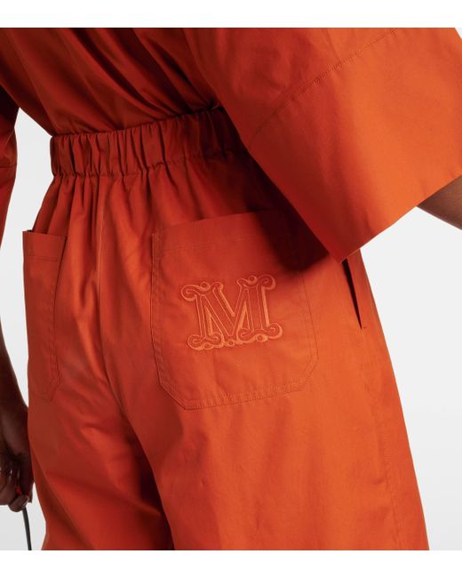 Max Mara Orange Navigli High-rise Cotton Wide-leg Pants