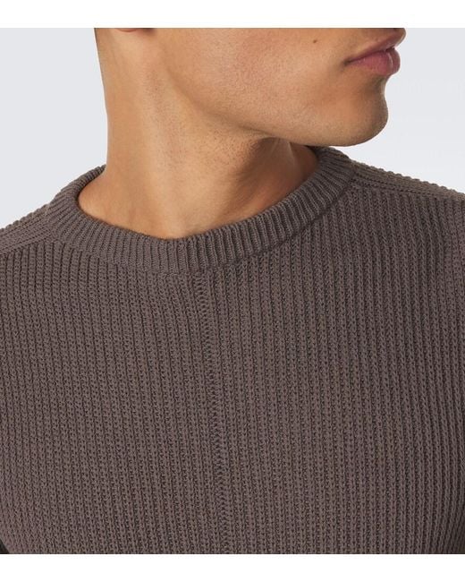 Rick Owens Brown Ribbed-Knit Virgin Wool Sweater for men