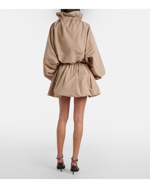 Patou Natural Gathered Faille Miniskirt