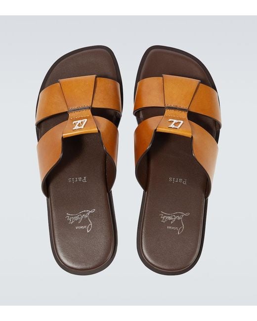 Christian Louboutin Sandalen Loubi Be Aus Leder in Brown für Herren