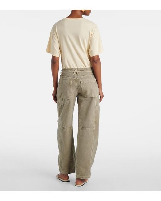 SLVRLAKE Denim Natural Rookie Cotton Barrel-Leg Cargo Pants