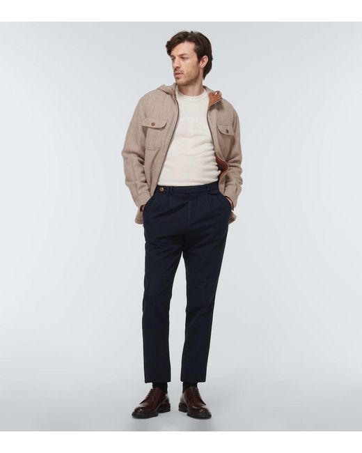 Giorgio Armani Natural Hooded Virgin Wool Blouson for men