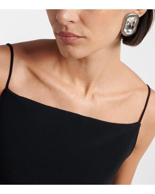 Givenchy White Sculptural Crystal Embellished Earrings