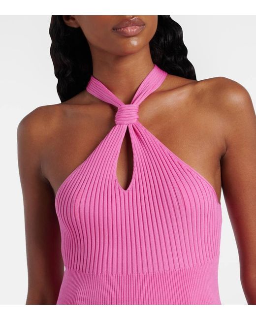 Jonathan Simkhai Pink Top Andrea Aus Rippstrick