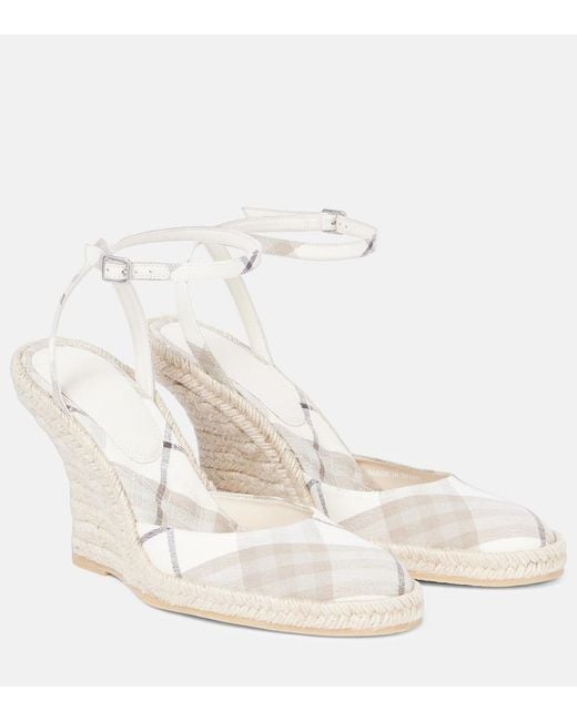Burberry White Lf Mews 90 Espadrille Wedges