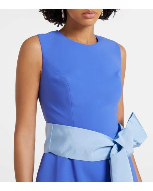 Carolina Herrera Blue Crepe Cocktail Dress