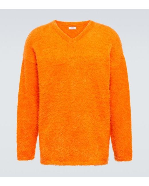 ERL Orange Brushed Sweater for men