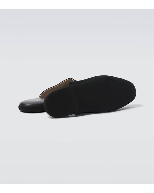 Charvet Black Suede Slippers for men