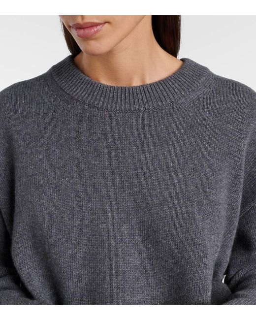 Ganni Gray Pullover Aus Einem Wollgemisch