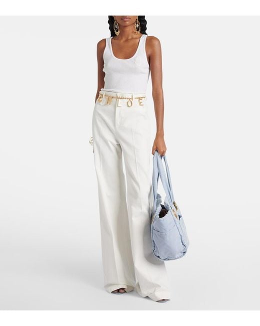 Chloé White Chloã Ribbed Jersey Top