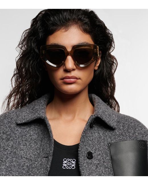 Loewe Brown Anagram Cat-Eye Sunglasses
